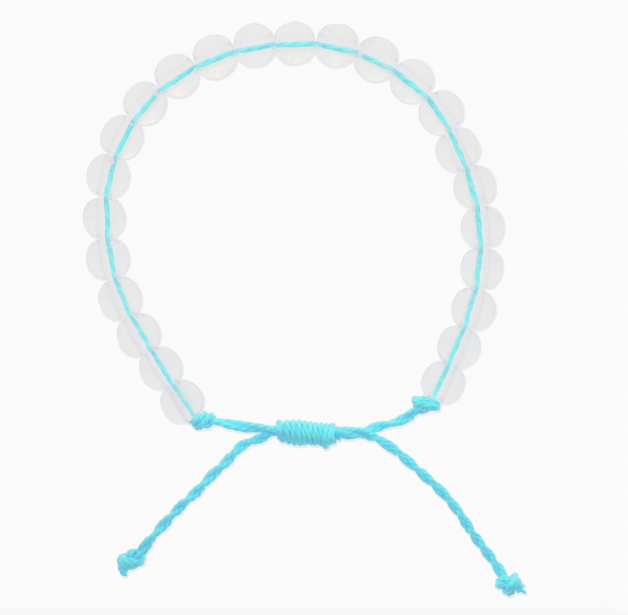 Adjustable Clear Beaded Bracelet, Blue - Magpies Paducah