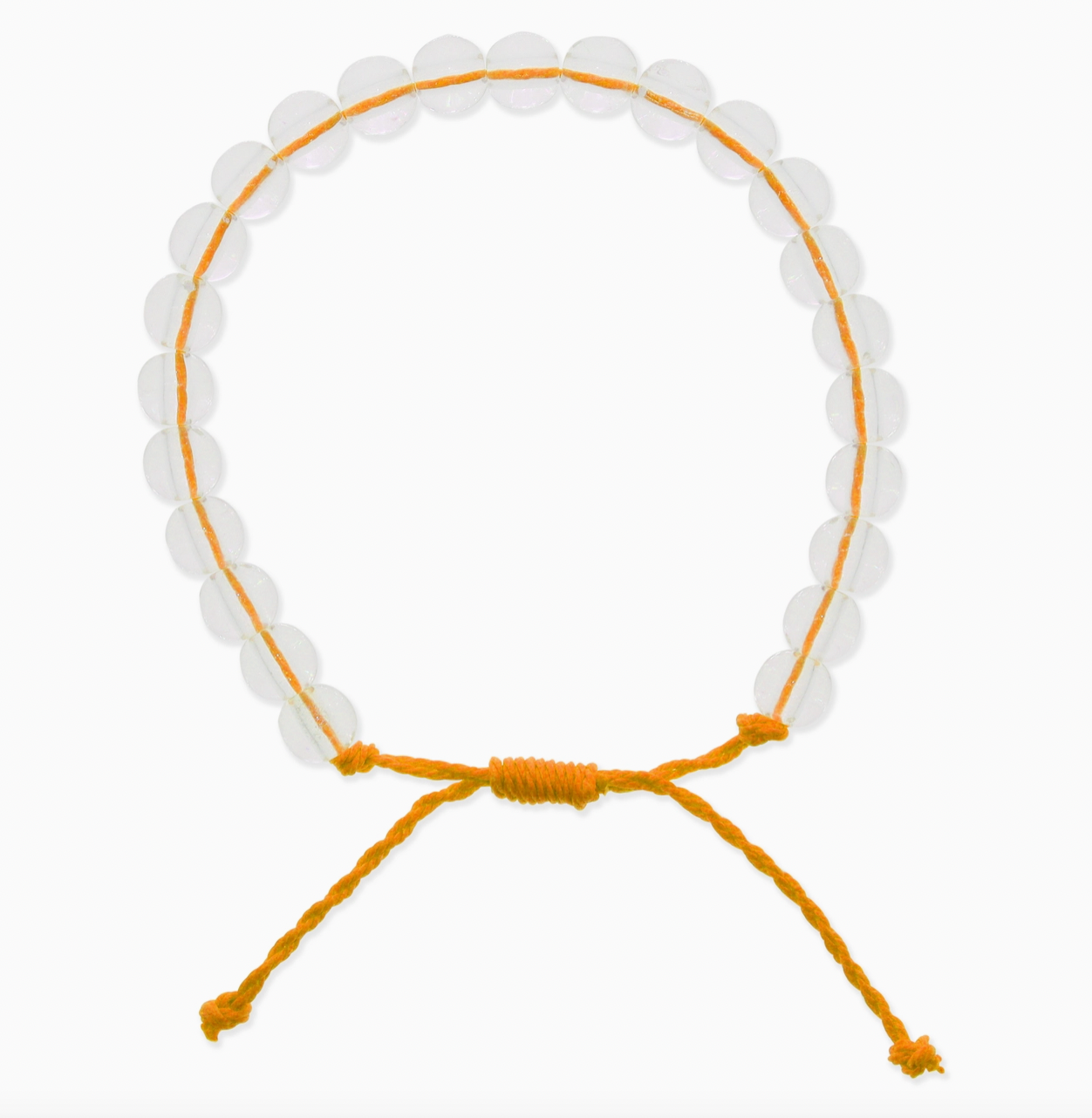Adjustable Clear Beaded Bracelet, Orange - Magpies Paducah
