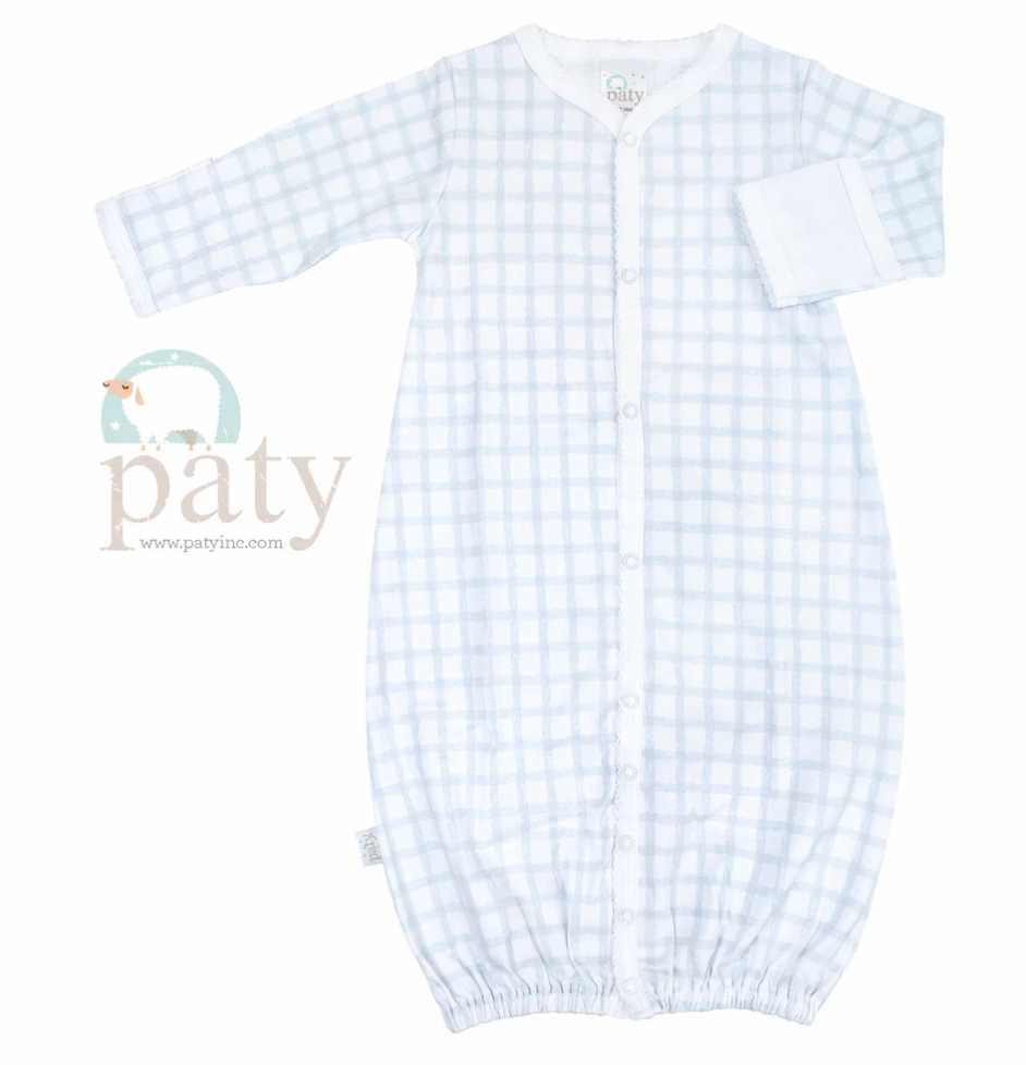 Pima Converter Gown, Blue Gingham - Magpies Paducah