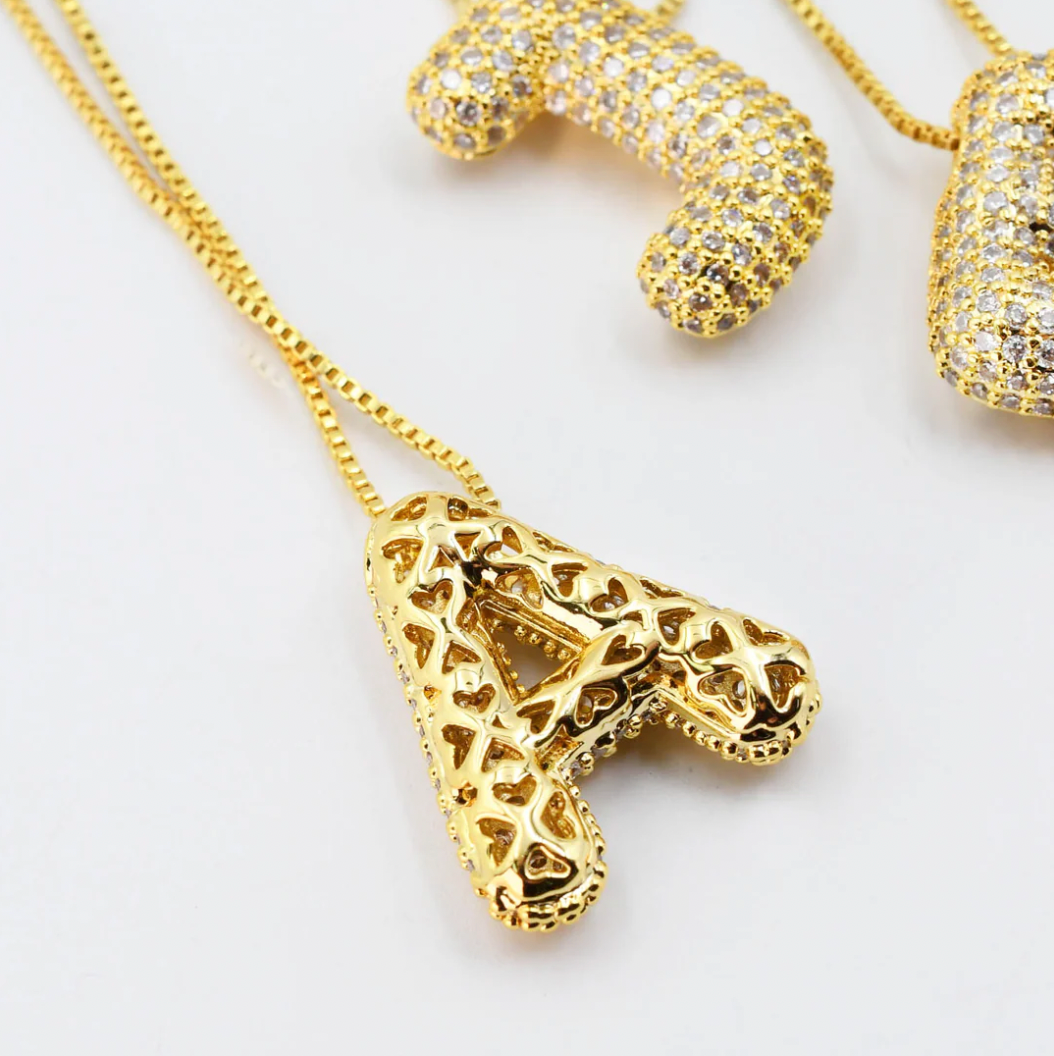 Crystal Balloon Initial Necklace - Magpies Paducah