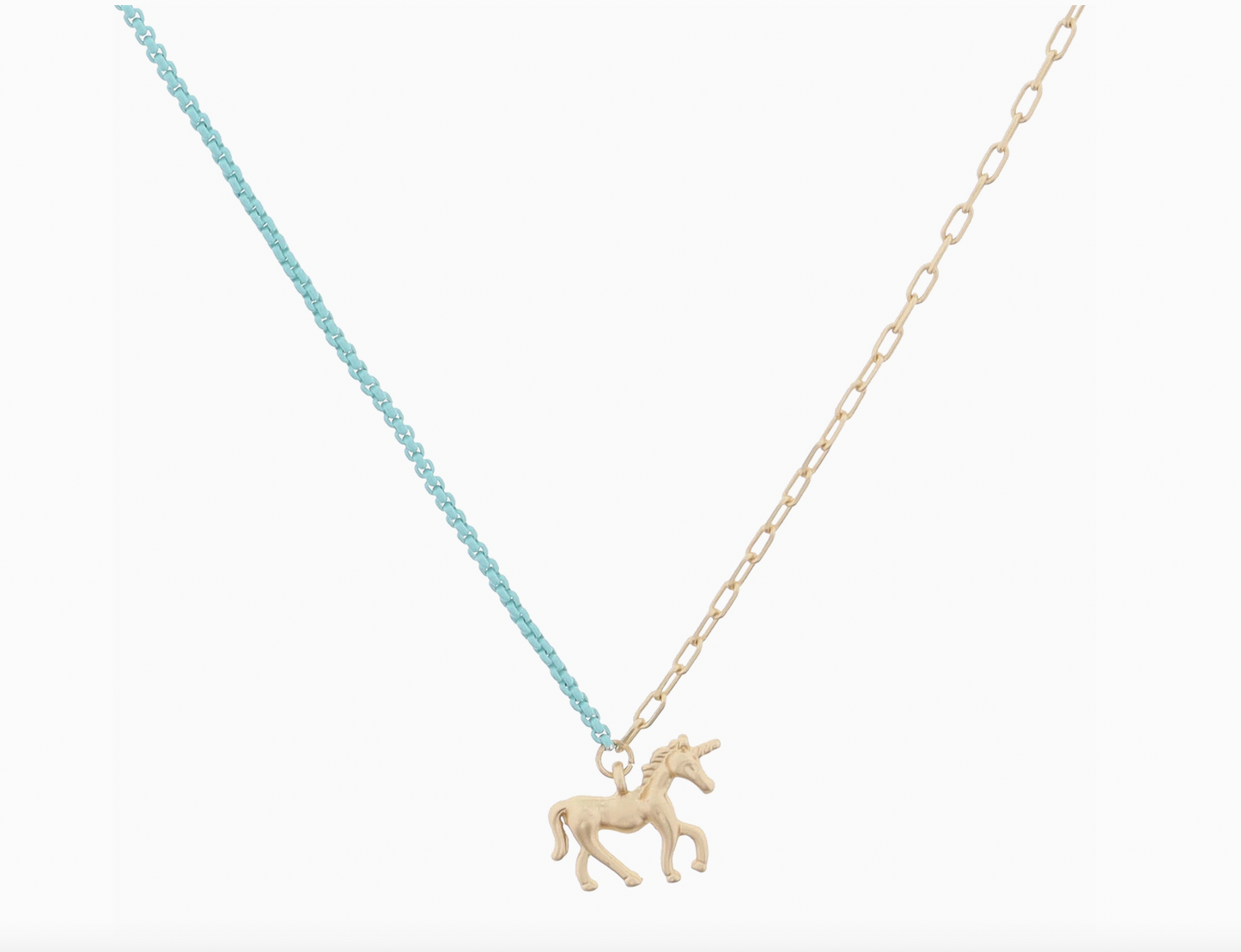 Mint & Gold Chain Necklace, Unicorn - Magpies Paducah