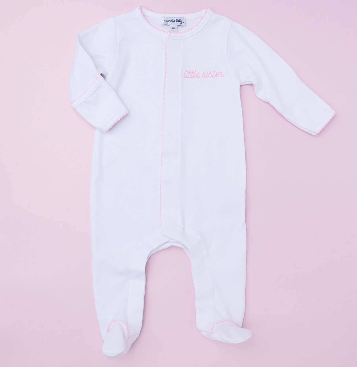 Little Sister Embroidered Footie - Magpies Paducah