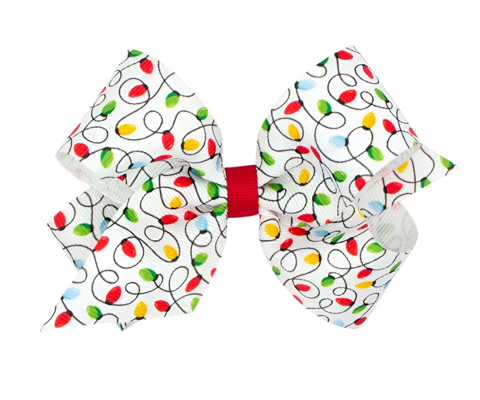 King Christmas Lights Grosgrain Hair Bow - Magpies Paducah