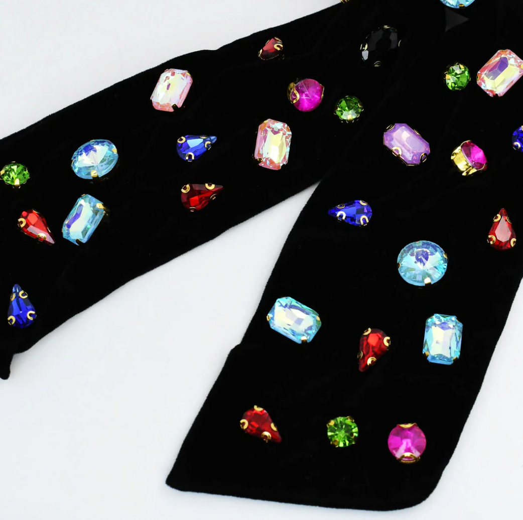 Black Multi Jeweled Bow - Magpies Paducah