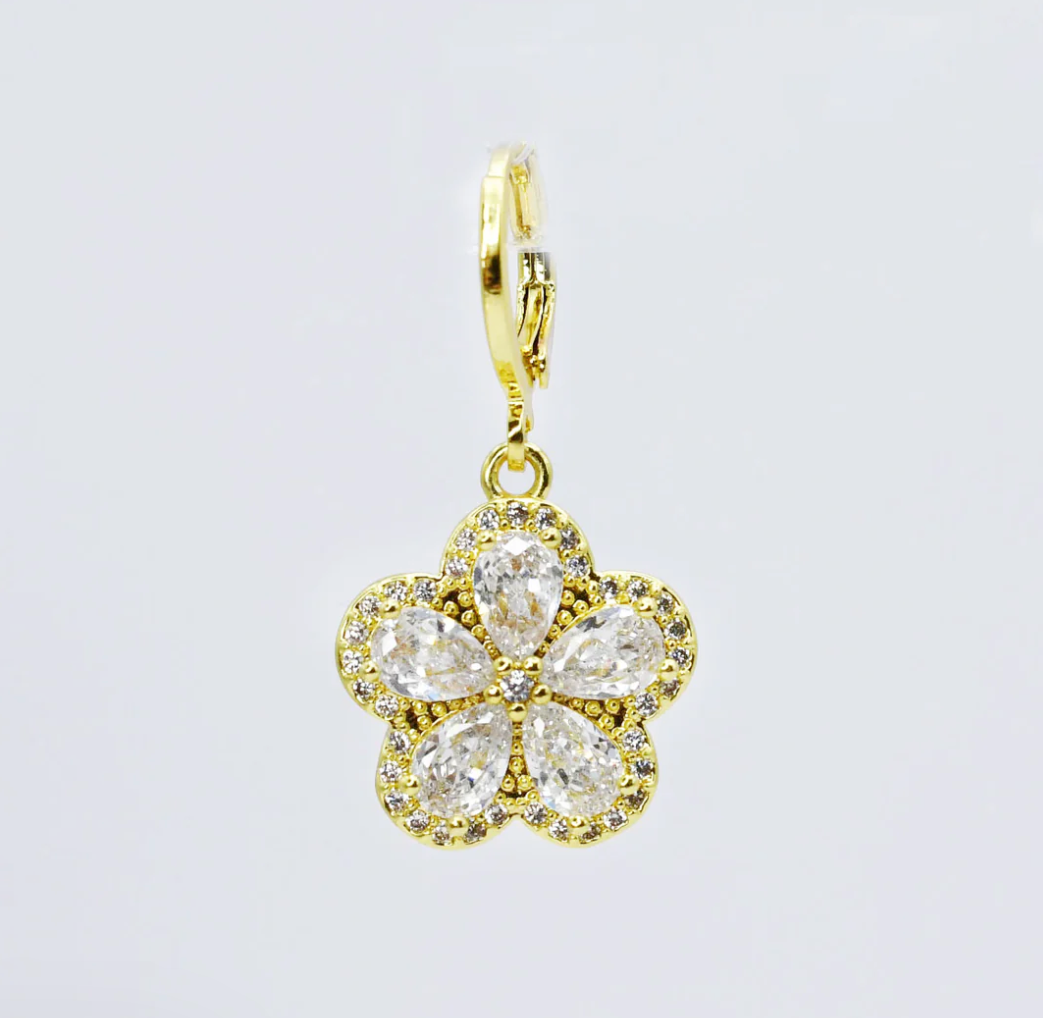 Crystal Flower Charm - Magpies Paducah