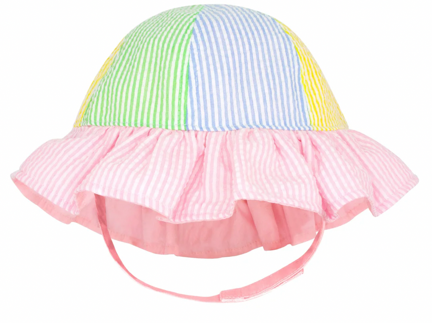 Ruffle Brim Sun Hat, Seersucker - Magpies Paducah