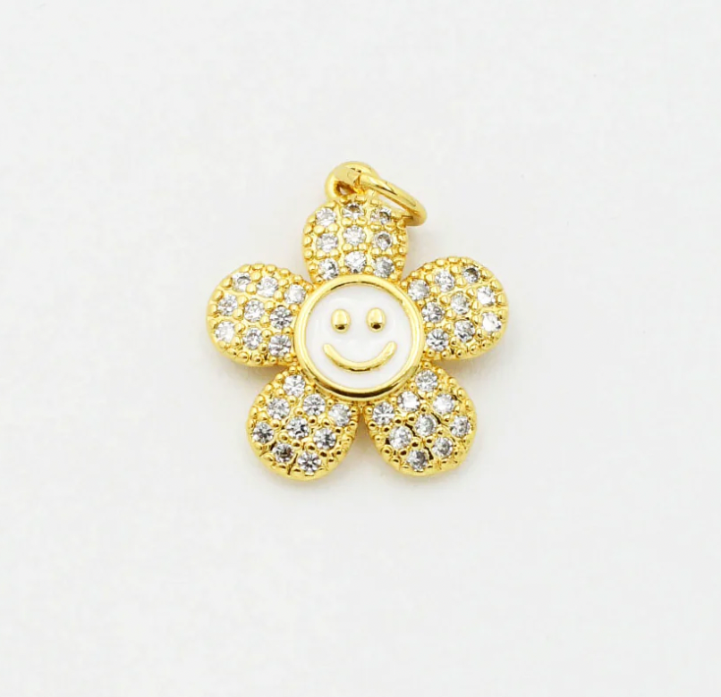 Smiley Flower Charm - Magpies Paducah