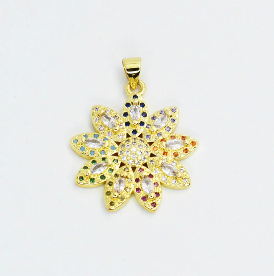 Rainbow Gem Poinsettia Charm - Magpies Paducah