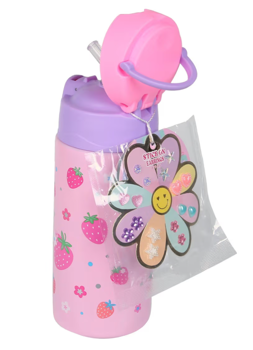 Stainless Water Bottle, Strawberry - Magpies Paducah