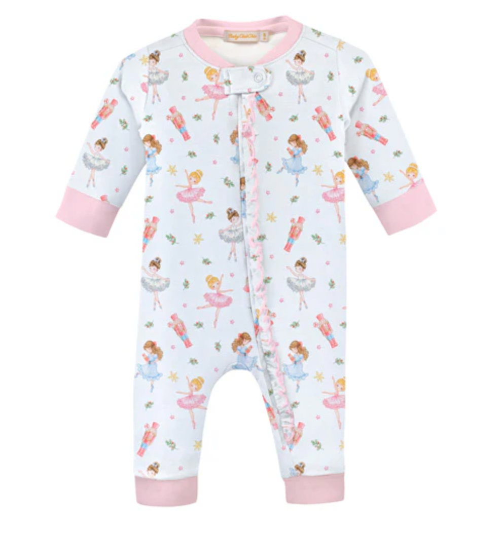 Ruffled Zipped Coverall, Pink Nutcracker - Magpies Paducah