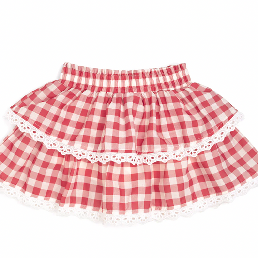 Red Gingham Skort