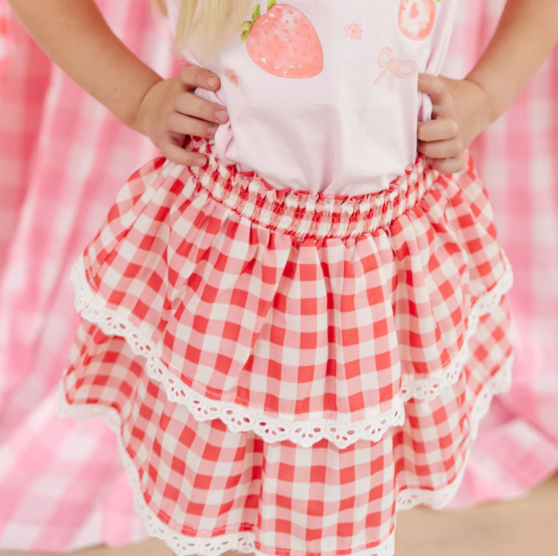 Red Gingham Skort