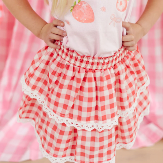 Red Gingham Skort