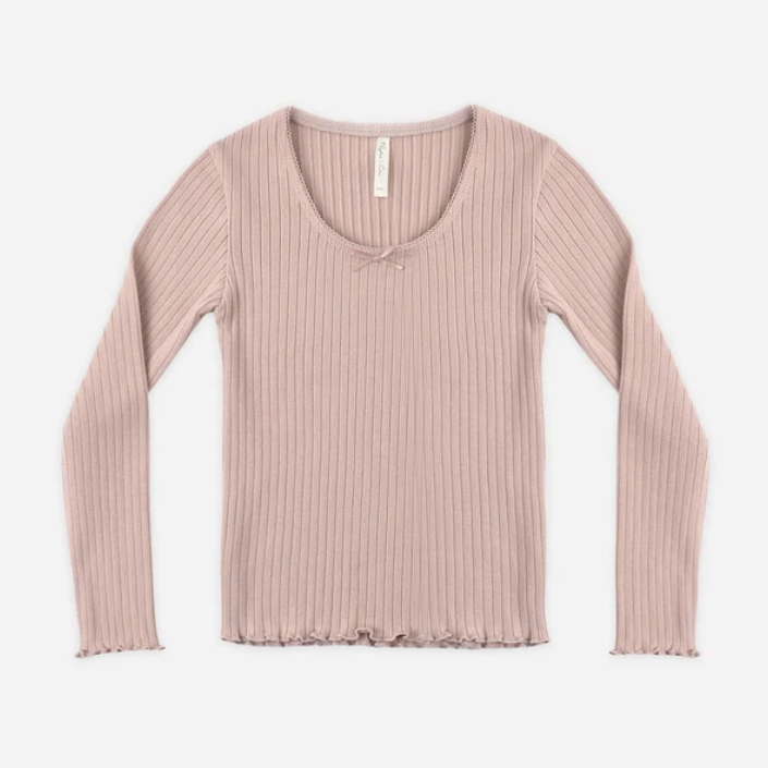 Ribbed Long Sleeve, Rosewood