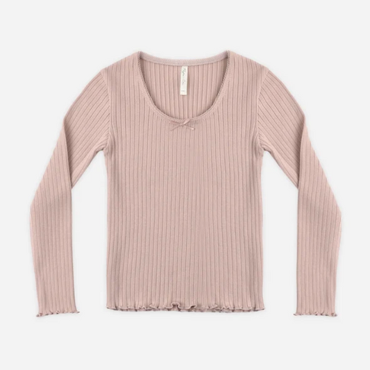 Ribbed Long Sleeve, Rosewood