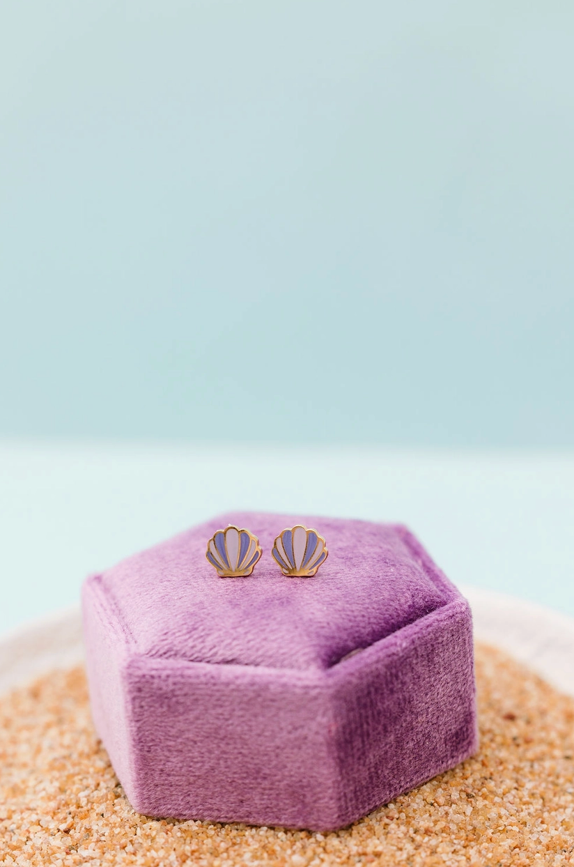 Mermaid Seashell Stud Earring - Magpies Paducah