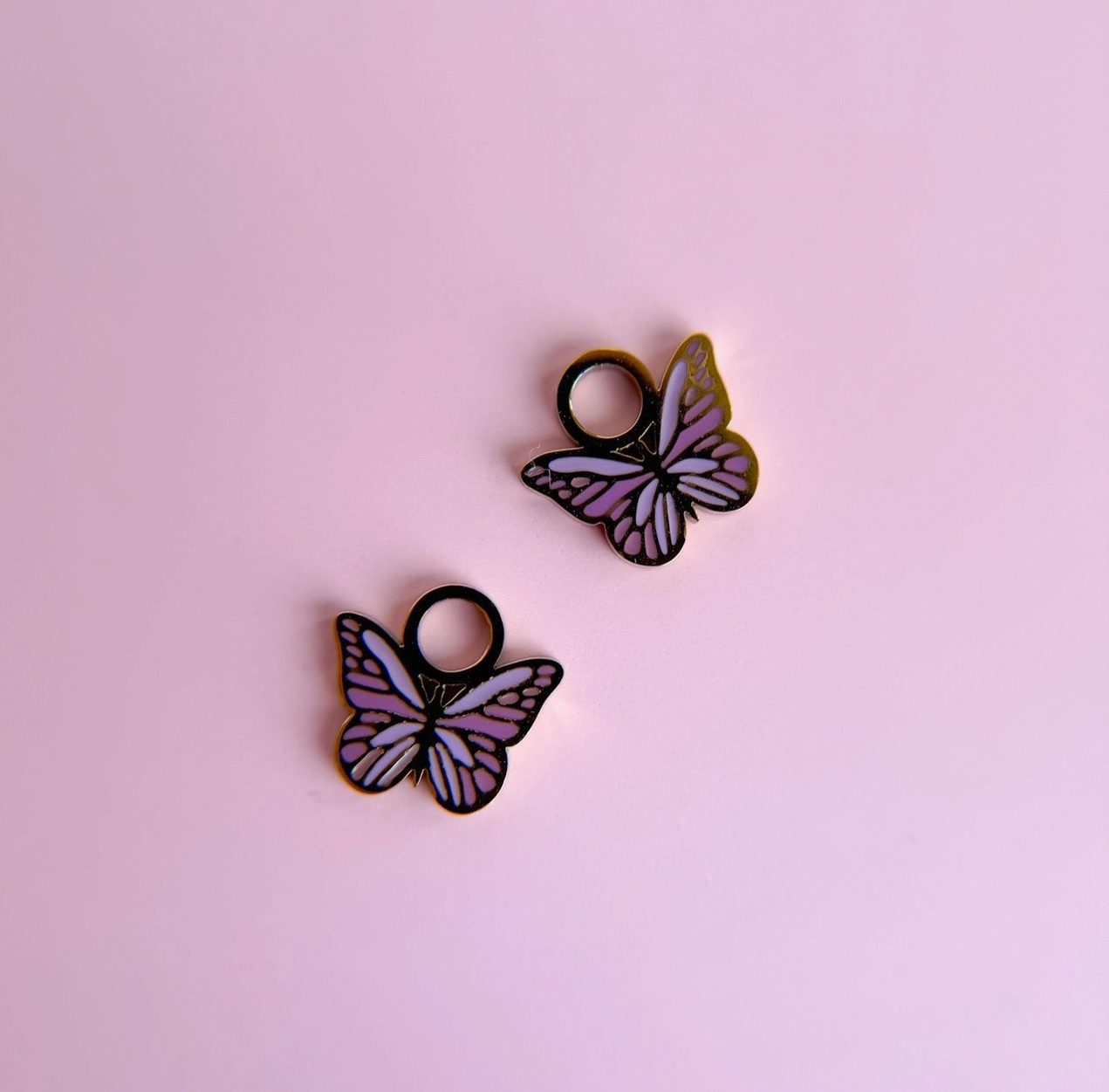 Purple Butterfly Huggie Charm - Magpies Paducah