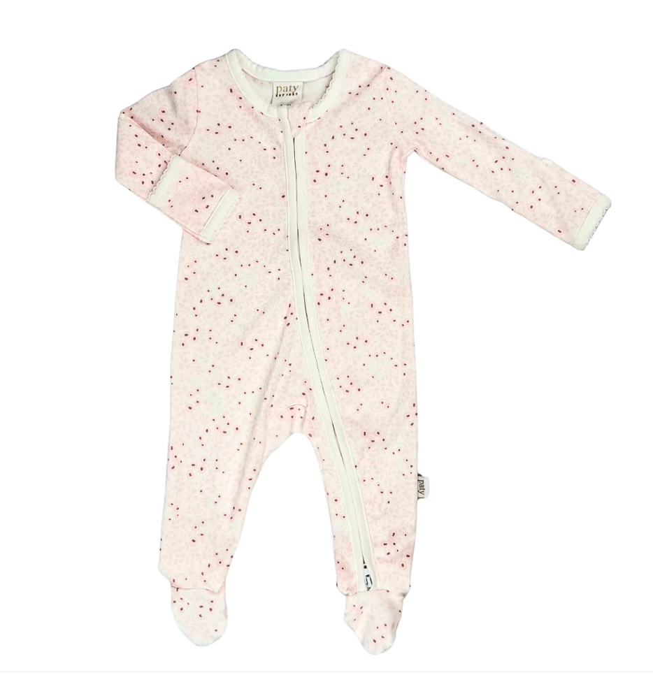 Emmy Floral Cotton Zipper Footie - Magpies Paducah
