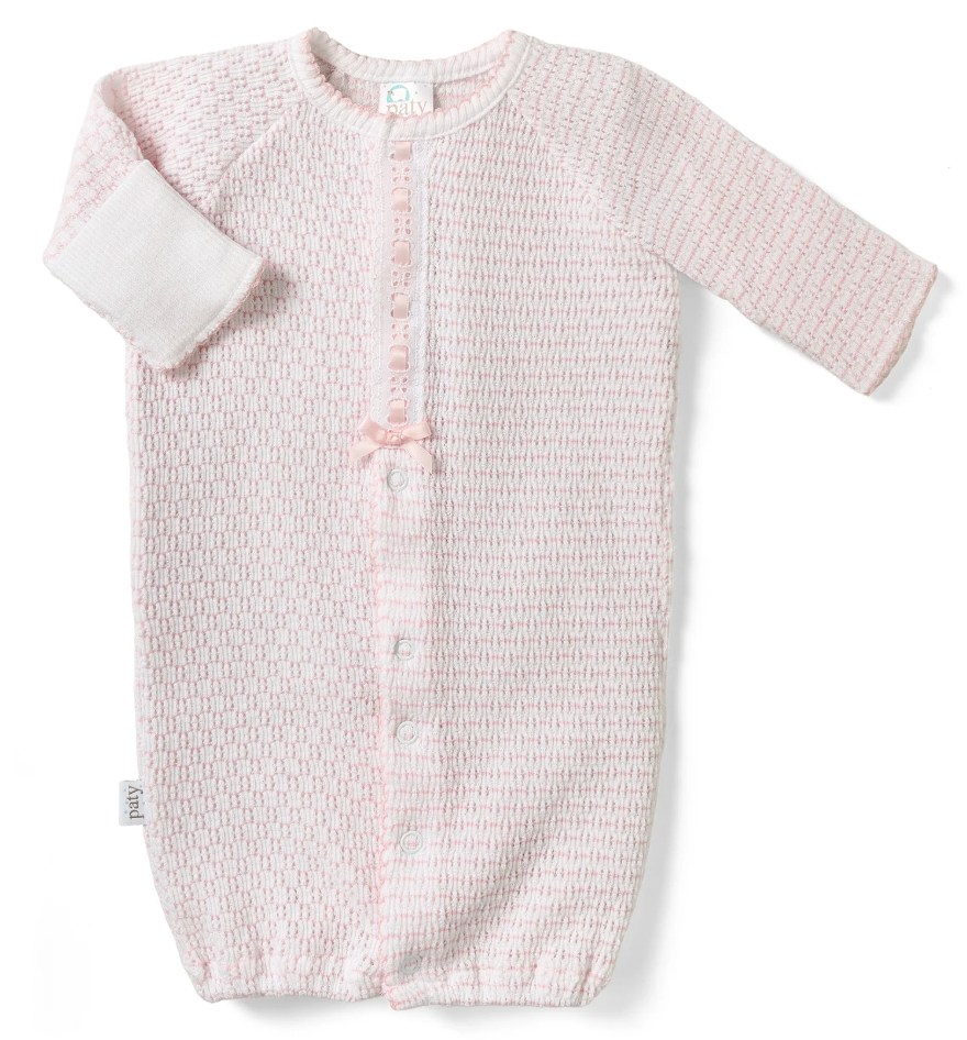 Pink Knit Pinstripe Converter with Eyelet Trim - Magpies Paducah