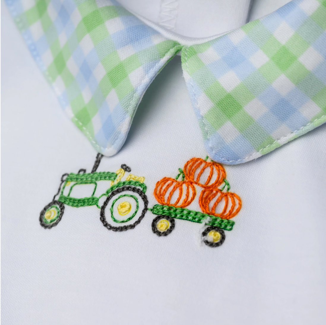Collared Diaper Cover Set, Vintage Pumpkin Picking (Blue) - Magpies Paducah