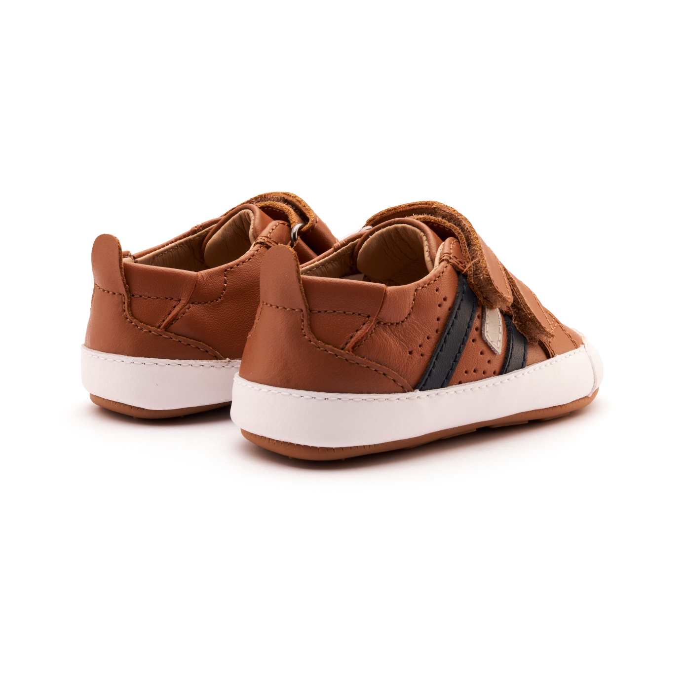 Baby Bounce Shoe, Tan/Navy - Magpies Paducah
