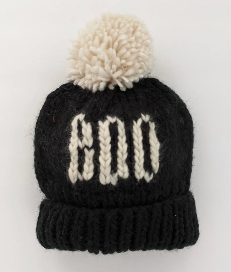 BOO Handknit Beanie, Black - Magpies Paducah