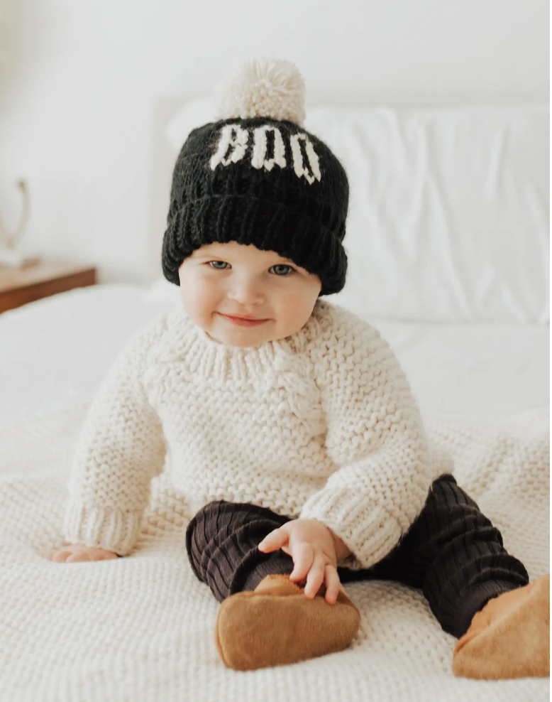 BOO Handknit Beanie, Black - Magpies Paducah