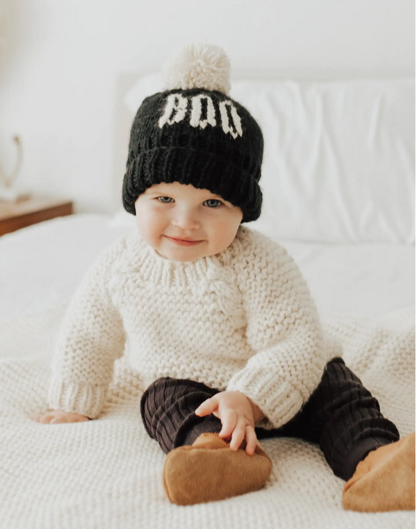 BOO Handknit Beanie, Black - Magpies Paducah