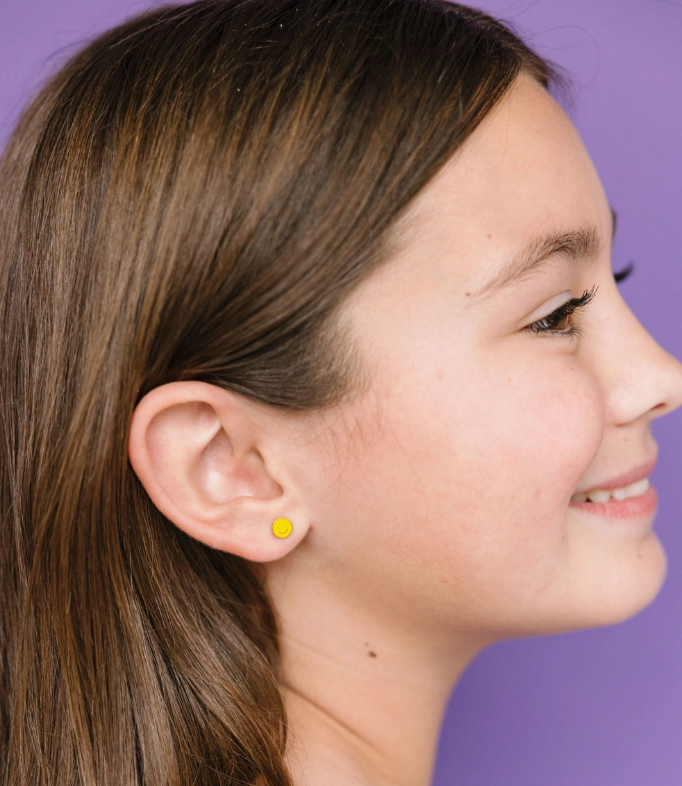 Yellow Smiley Stud Earrings - Magpies Paducah