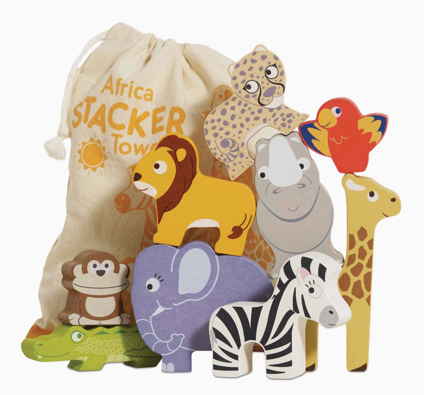 Stacking Animals & Bag, Africa - Magpies Paducah