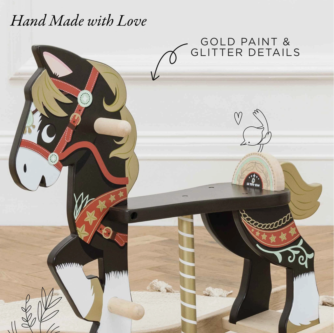 Classic Wooden Rocking Horse - Magpies Paducah