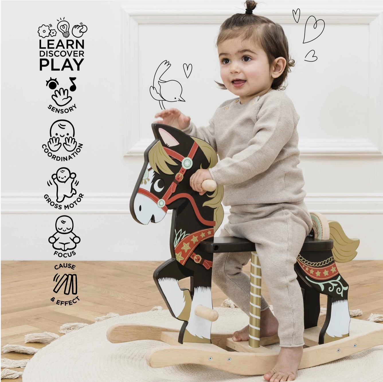 Classic Wooden Rocking Horse - Magpies Paducah