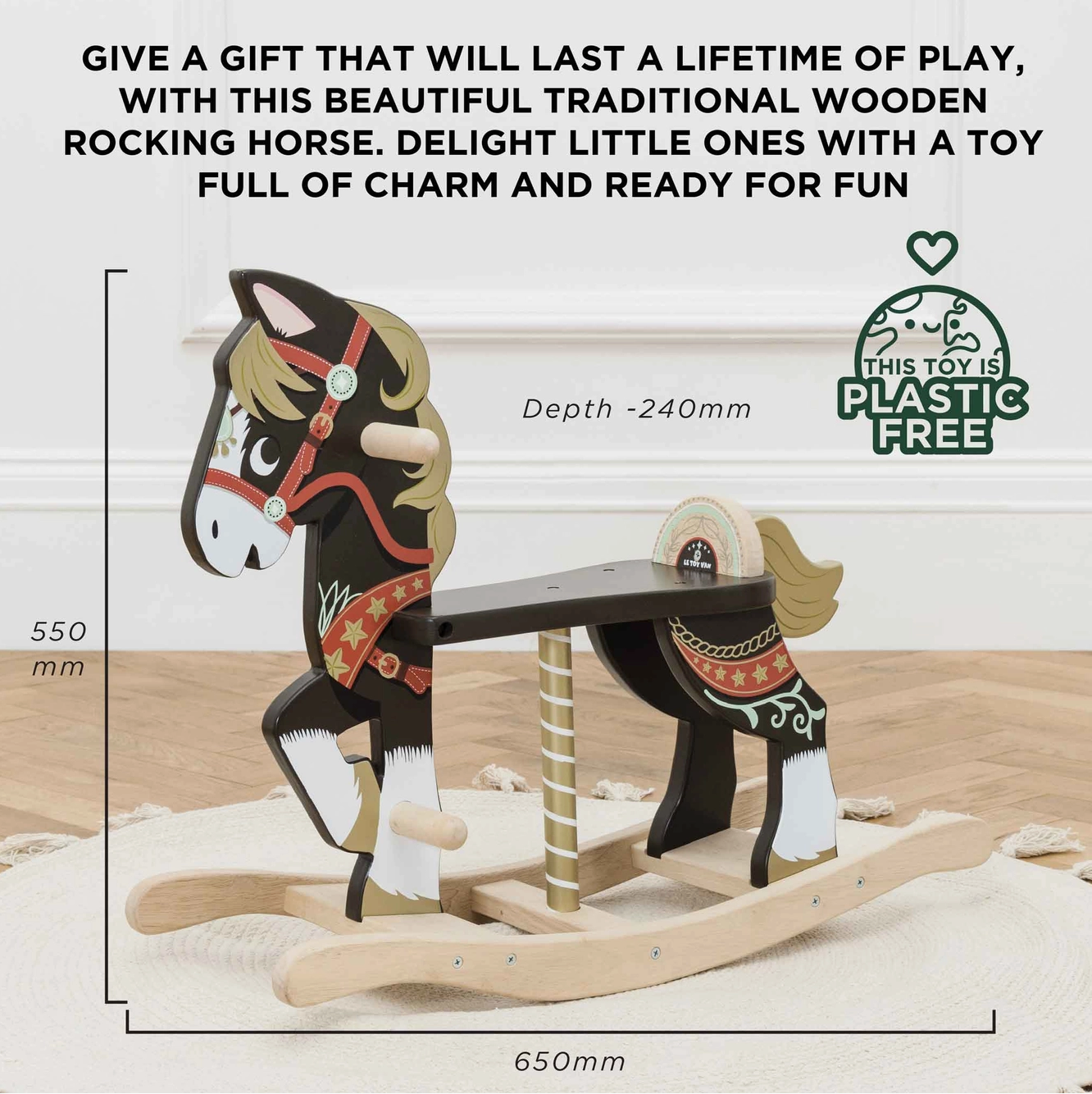 Classic Wooden Rocking Horse - Magpies Paducah