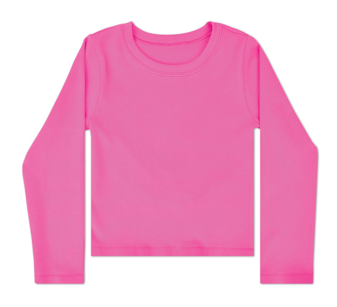 Pretty Pink Ribbed Long Sleeve Shirt - Magpies Paducah