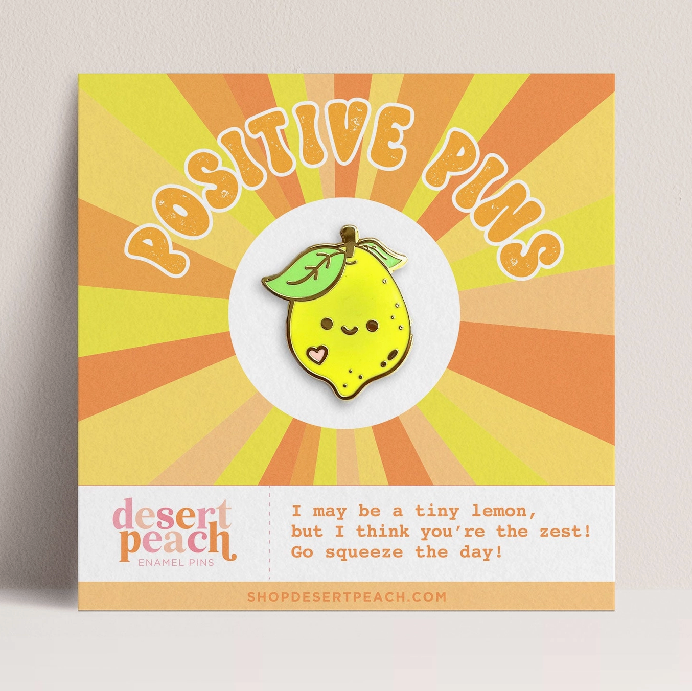 Enamel Pin, Positive Lemon - Magpies Paducah