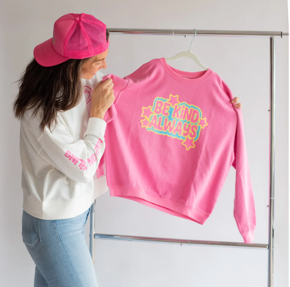 Be Kind Always Crew Neck, Pink - Magpies Paducah
