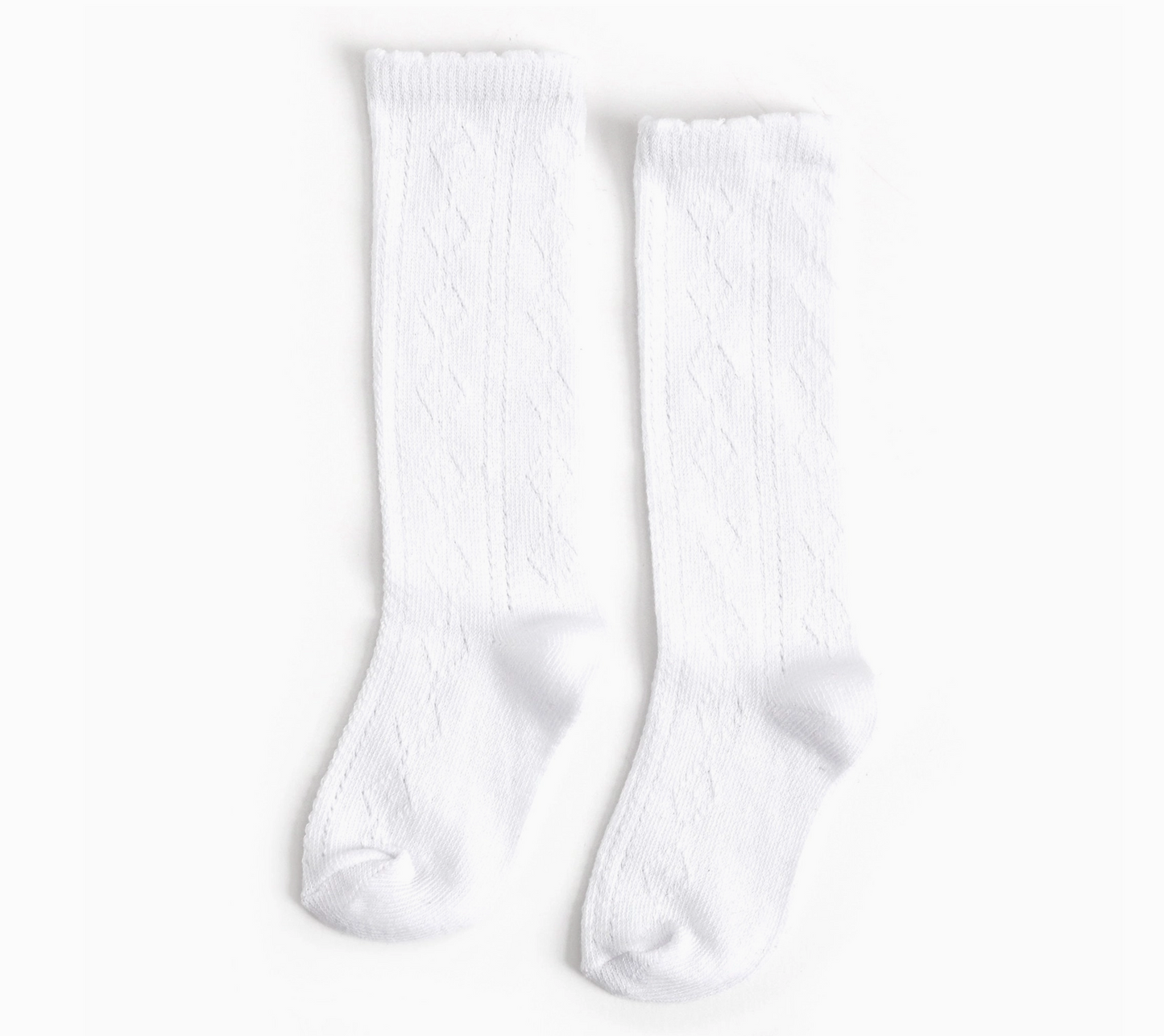 White Scalloped Fancy Knee High Socks - Magpies Paducah