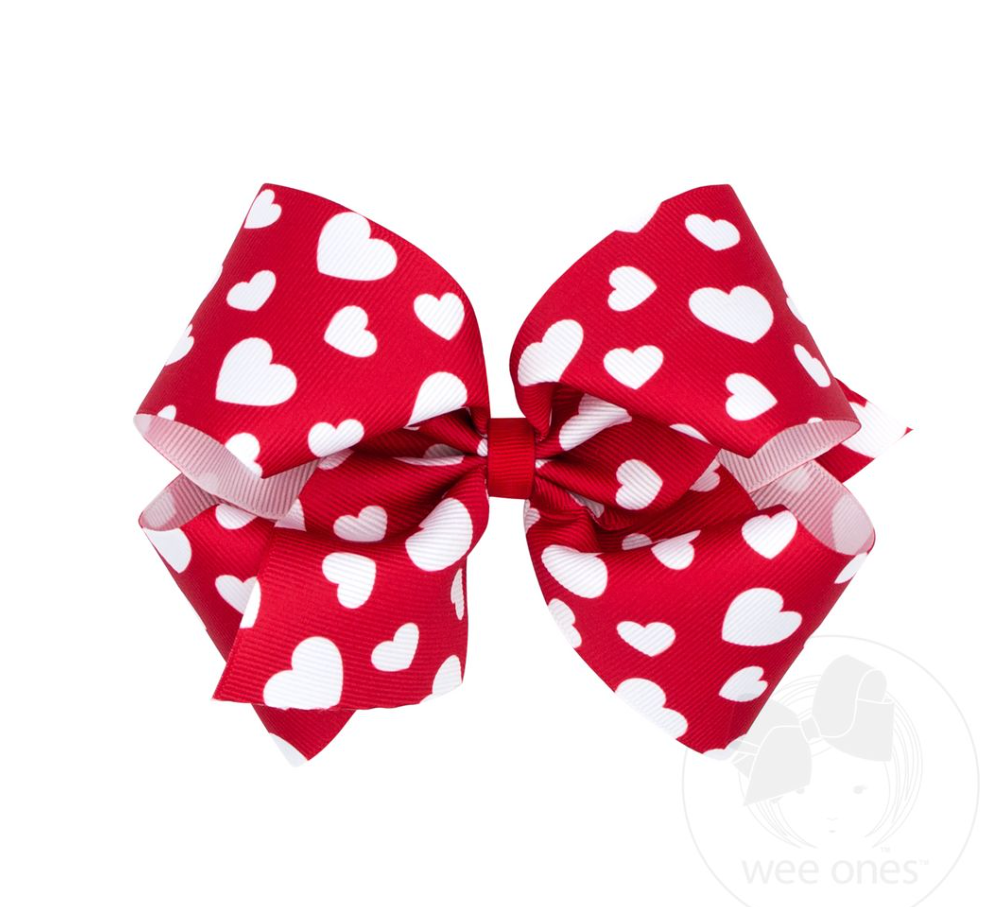 Medium Print Bow, Red Valentine Heart - Magpies Paducah