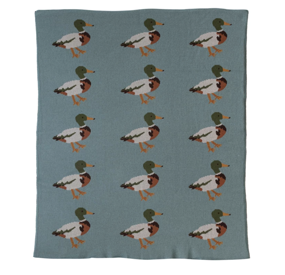 Knit Baby Blanket, Ducks - Magpies Paducah