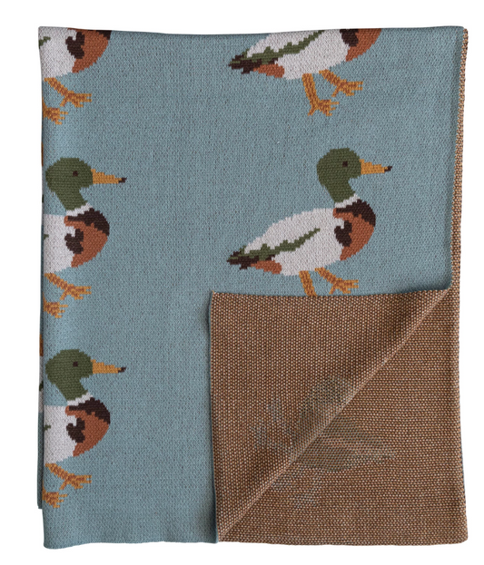 Knit Baby Blanket, Ducks - Magpies Paducah