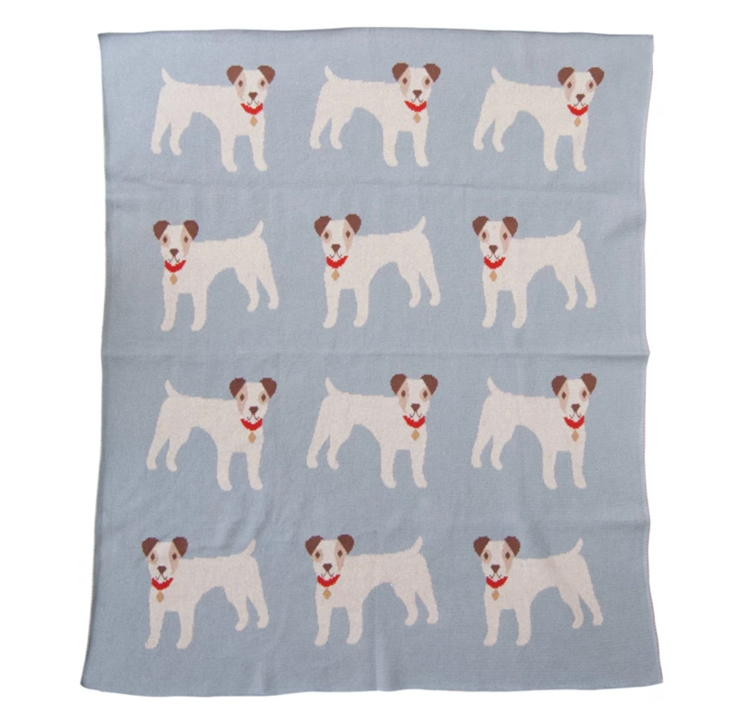 Knit Baby Blanket, Dogs - Magpies Paducah
