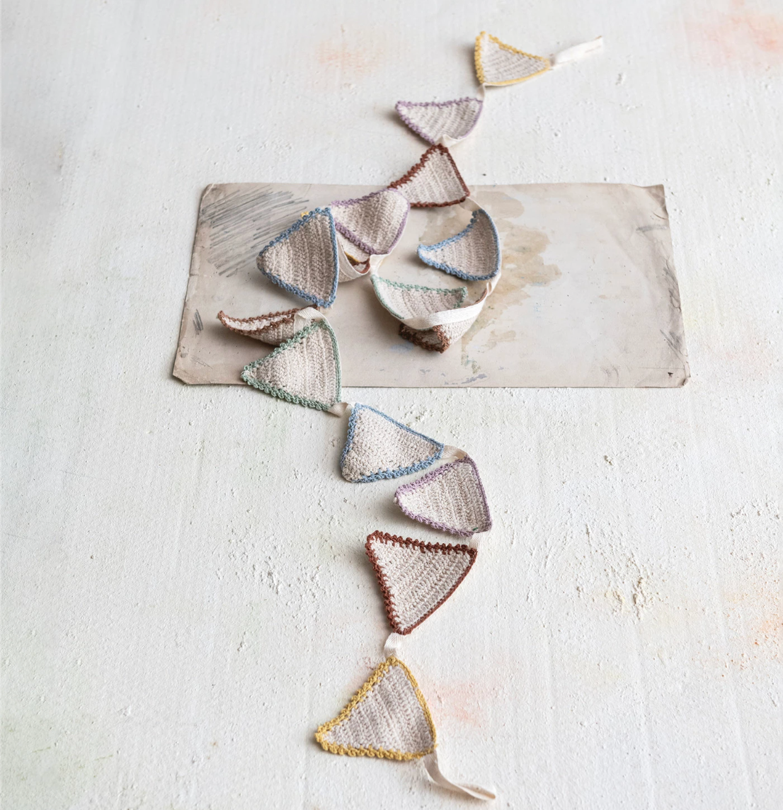 Cotton Crochet Pennant Garland - Magpies Paducah