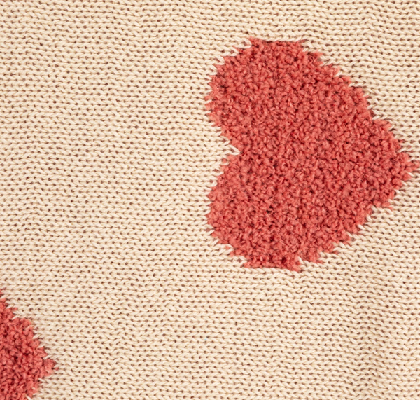 Knit Baby Blanket, Hearts - Magpies Paducah