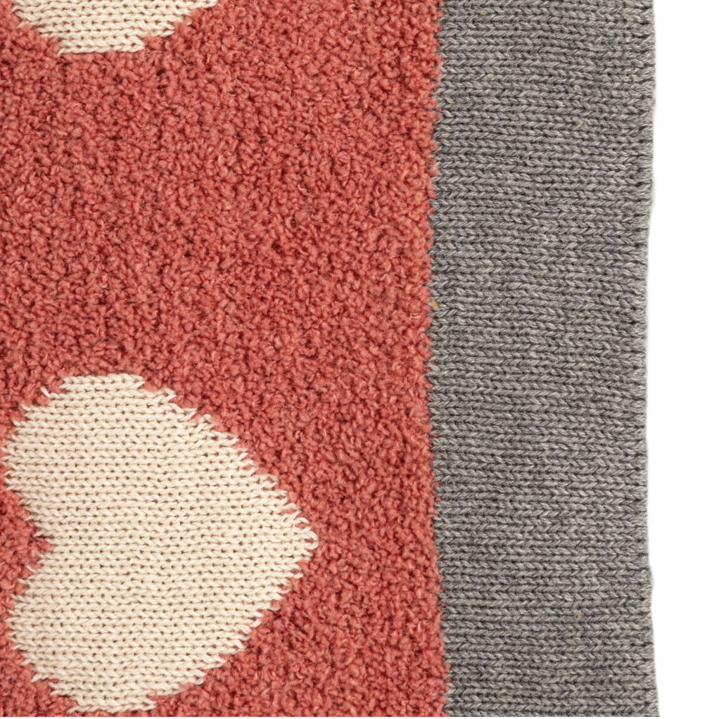 Knit Baby Blanket, Hearts - Magpies Paducah