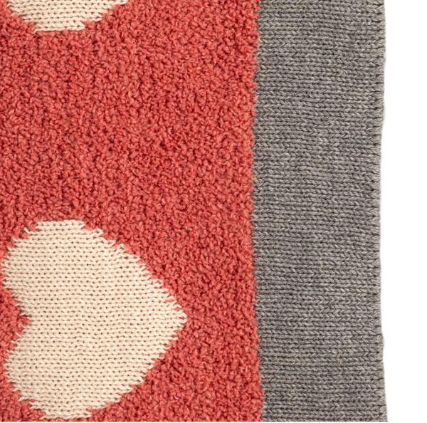 Knit Baby Blanket, Hearts - Magpies Paducah