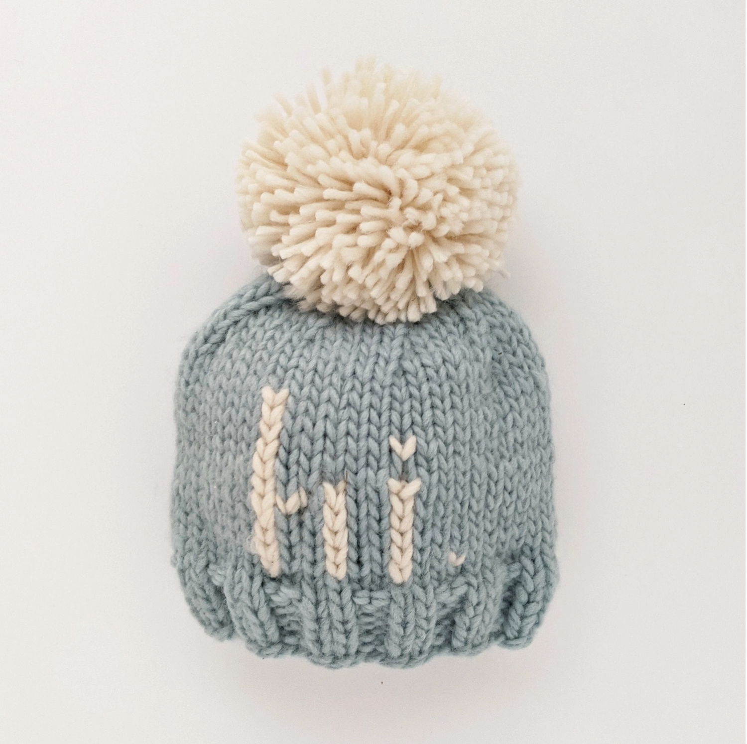 hi. Hand Knit Beanie, Blue - Magpies Paducah