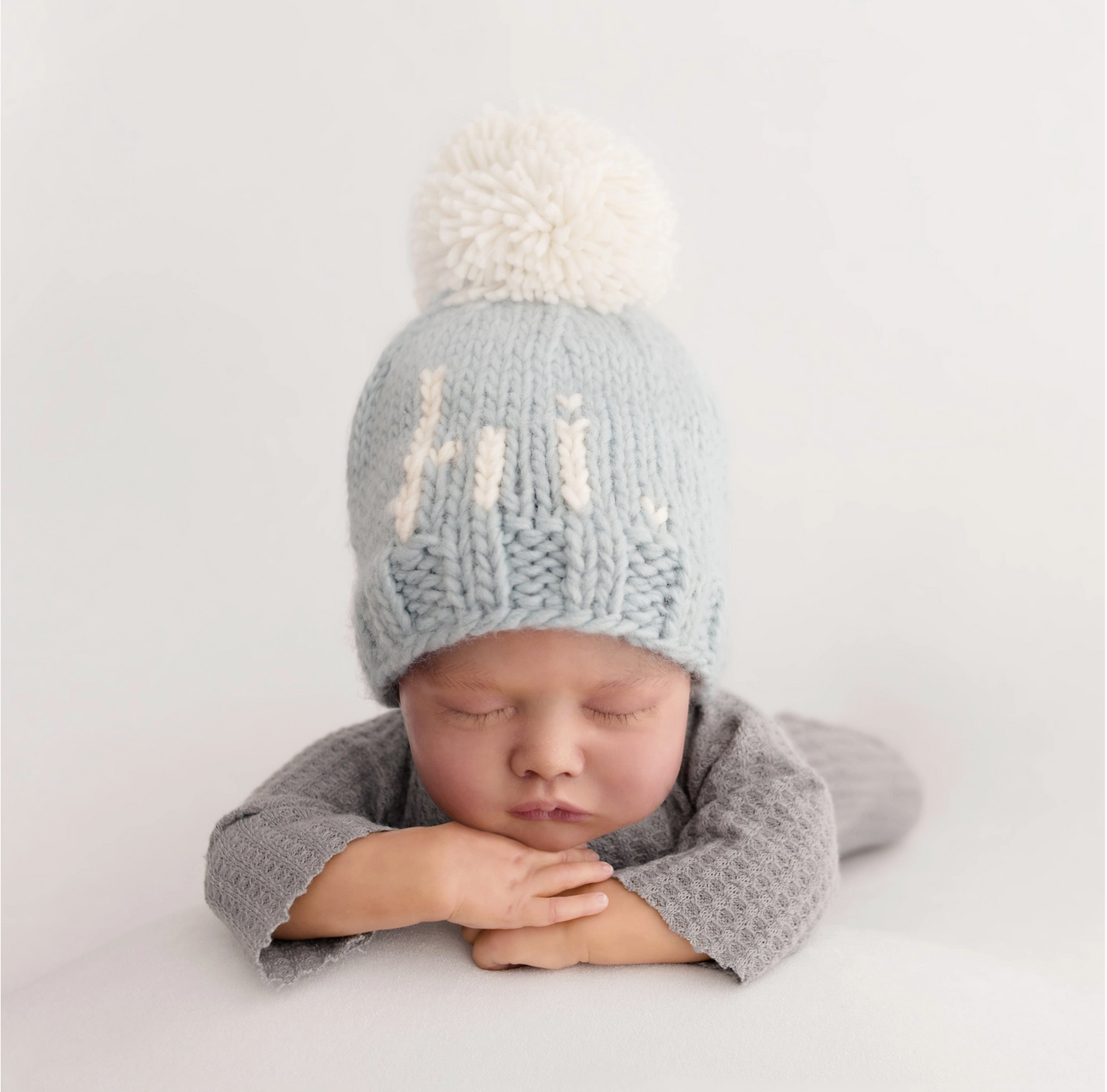 hi. Hand Knit Beanie, Blue - Magpies Paducah