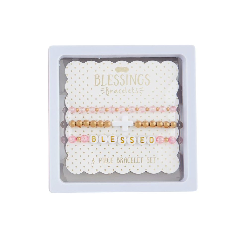 White Cross Beaded Bracelet