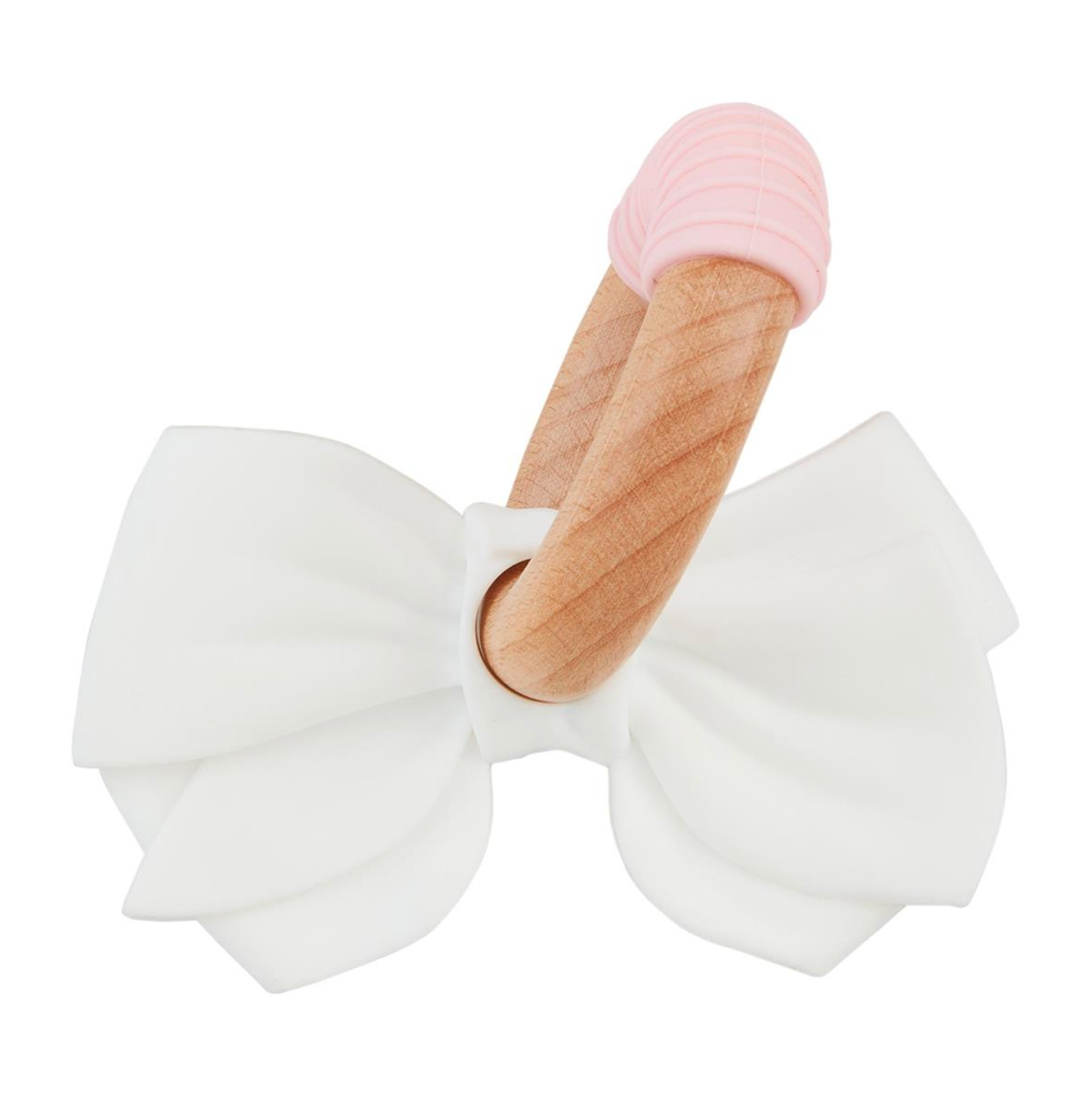 Teething Ring, White Bow