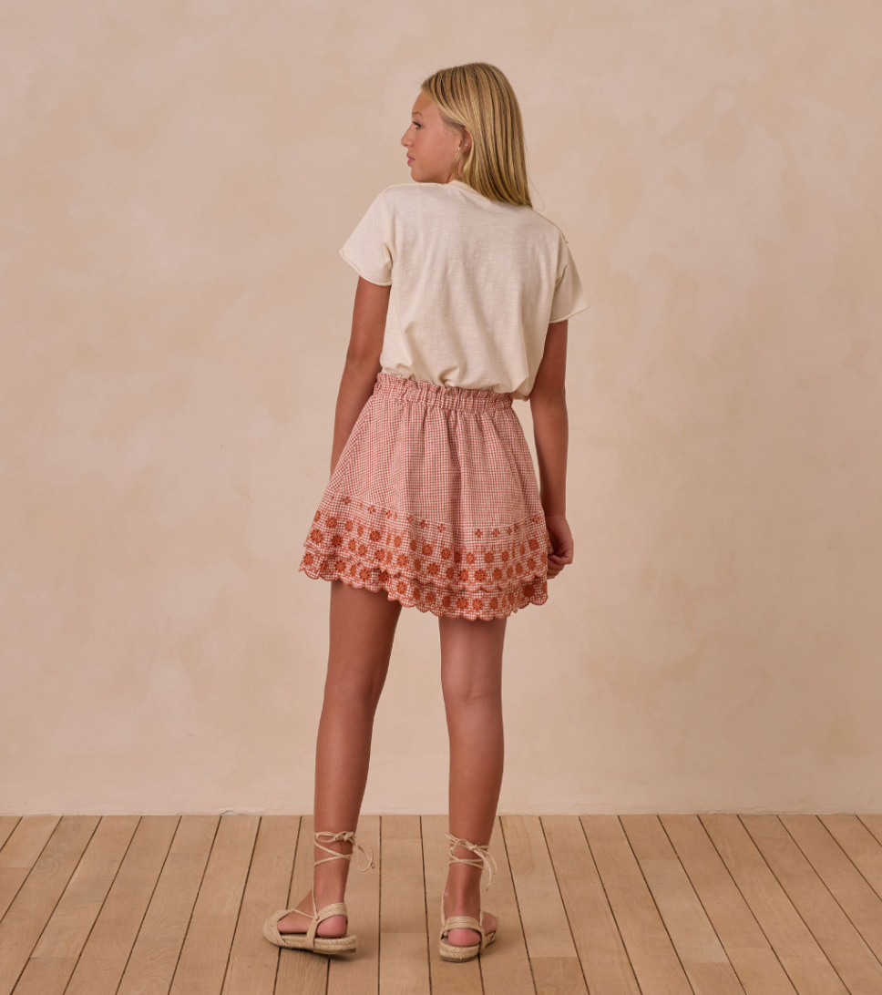 Teen Rose Mini Skirt, Poppy Gingham - Magpies Paducah